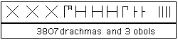 3807 dracmas y 3 �bolos: