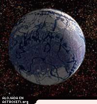 Concepci�n art�stica de un planeta 3,2 veces m�s masivo que la Tierra. Esta imagen es parte de un gr�fico que muestra el numero de planetas potencialmente habitables que la Misi�n de Interferometr�a Espacial de PlanetQuest podr�a tener la sensibilidad de encontrar. Hacer clic en el enlace inferior para un gr�fico entero. Cr�ditos de imagen: NASA/JPL