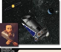 Recreaci�n art�stica de la nave Kepler, con Johannes Kepler (1571-1630)