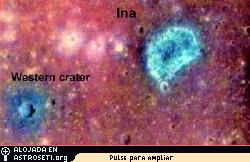 <a href=http://science.nasa.gov/headlines/y2006/images/moonalive/colors.jpg target=_blank>Una foto compuesta</a>, en falso color, de Ina y un cr�ter reciente cercano. El color azul indica basaltos de titanio expuestos hace poco y el verde denota suelos j�venes, relativamente inalterados.