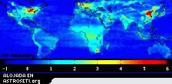 C�mo las actividades humanas impactan sobre la calidad del aire, mostrando puntos calientes urbanos.
Cr�dito: KNMI/ESA 
