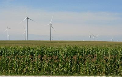 Agricultura moderna en Iowa. La Revolucin Verde hace una agricultura ms productiva, reduciendo la preocupacin de hambrunas debidas a la sobrepoblacin. Crdito: A.L. Gronstal