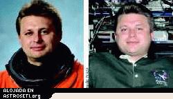 <i>Los astronautas experimentan una congesti�n nasal, molestias nasales y una cara m�s redonda y llena denominada �cara de Luna� (derecha) cuando la barrera que normalmente previene el paso de los fluidos de los conductos sangu�neos a los tejidos circundantes en la Tierra se vuelve inefectiva en la microgravedad. </i> 