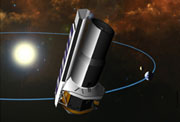 Telescopio Espacial Spitzer, el cuarto y ltimo elemento de la familia de Grandes Observatorios de la NASA. 
<i>Crdito: Ball Aerospace & Technologies Corp., 2003</i>
