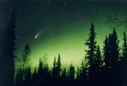 Auroras boreales terrestres. J�piter, Saturno, Urano y Neptuno son cuatro planetas de nuestro sistema solar que experimentan auroras polares visibles.
<i>Cr�dito por la imagen: Michigan Tech </i>
