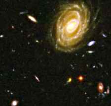 El Telescopio Hubble mirando hacia la galaxia Redshift 12.
Crdito: NASA