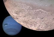 Tritn y Neptuno. Crditos: NASA