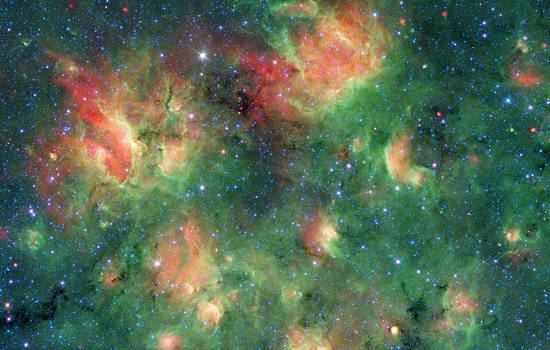 Spitzer observa una región estrellada llena de burbujas
