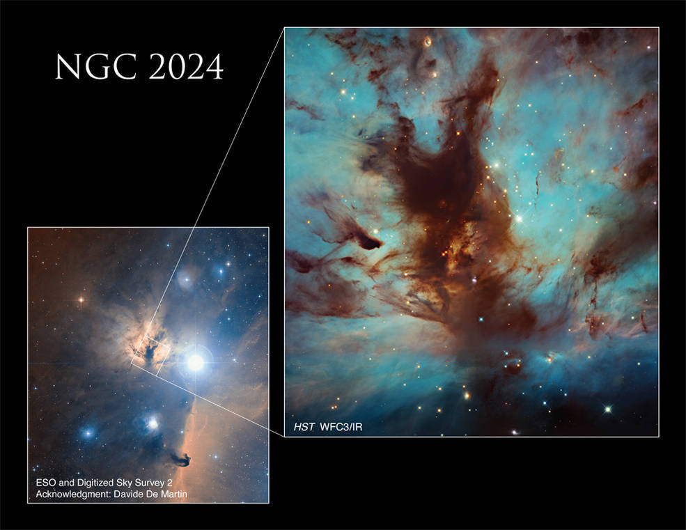 La Nebulosa de la Llama forma parte del Complejo Molecular de la Nube de orion