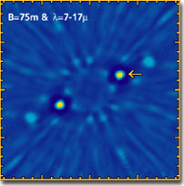 Reconstruccin de una observacin interferomtrica de un TPF de un planeta terrestre a 33 aos-luz de distancia.