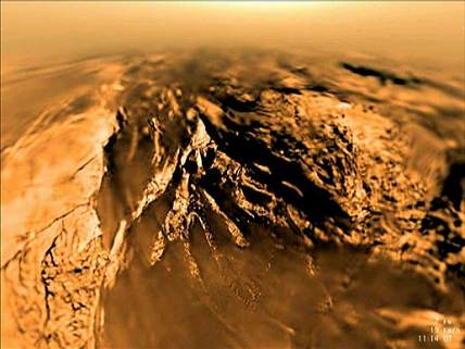  Cuadro del video consagrado al descenso de Huygens sobre Tit�n.(NASA)