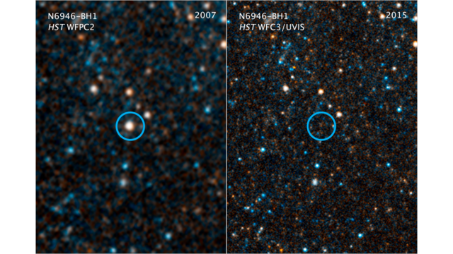 Estrella se convierte agujero negro delante del Hubble